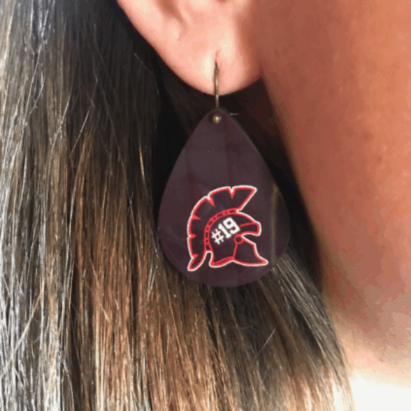 Sublimated Teardrop Earrings